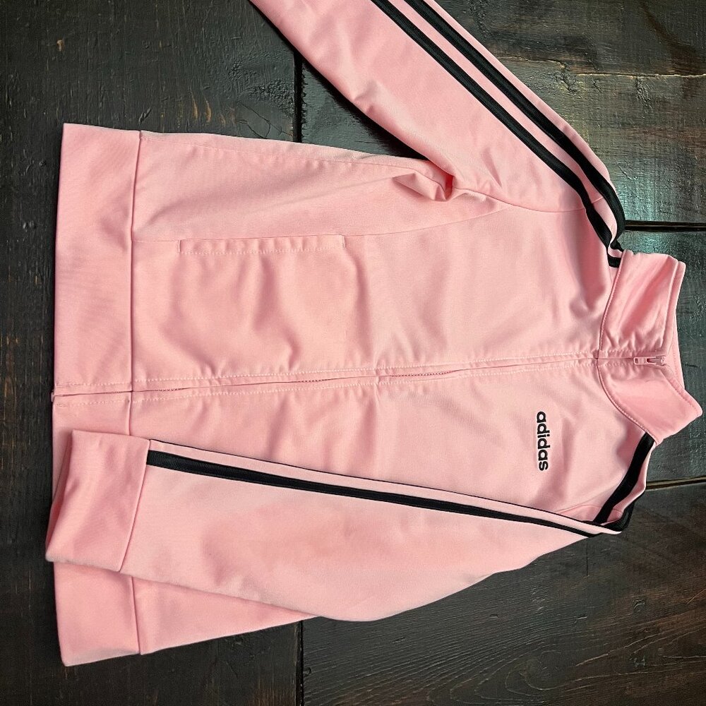 💗 Adidas Girls Pink Zip-Up Hoodie – Size Small 💗